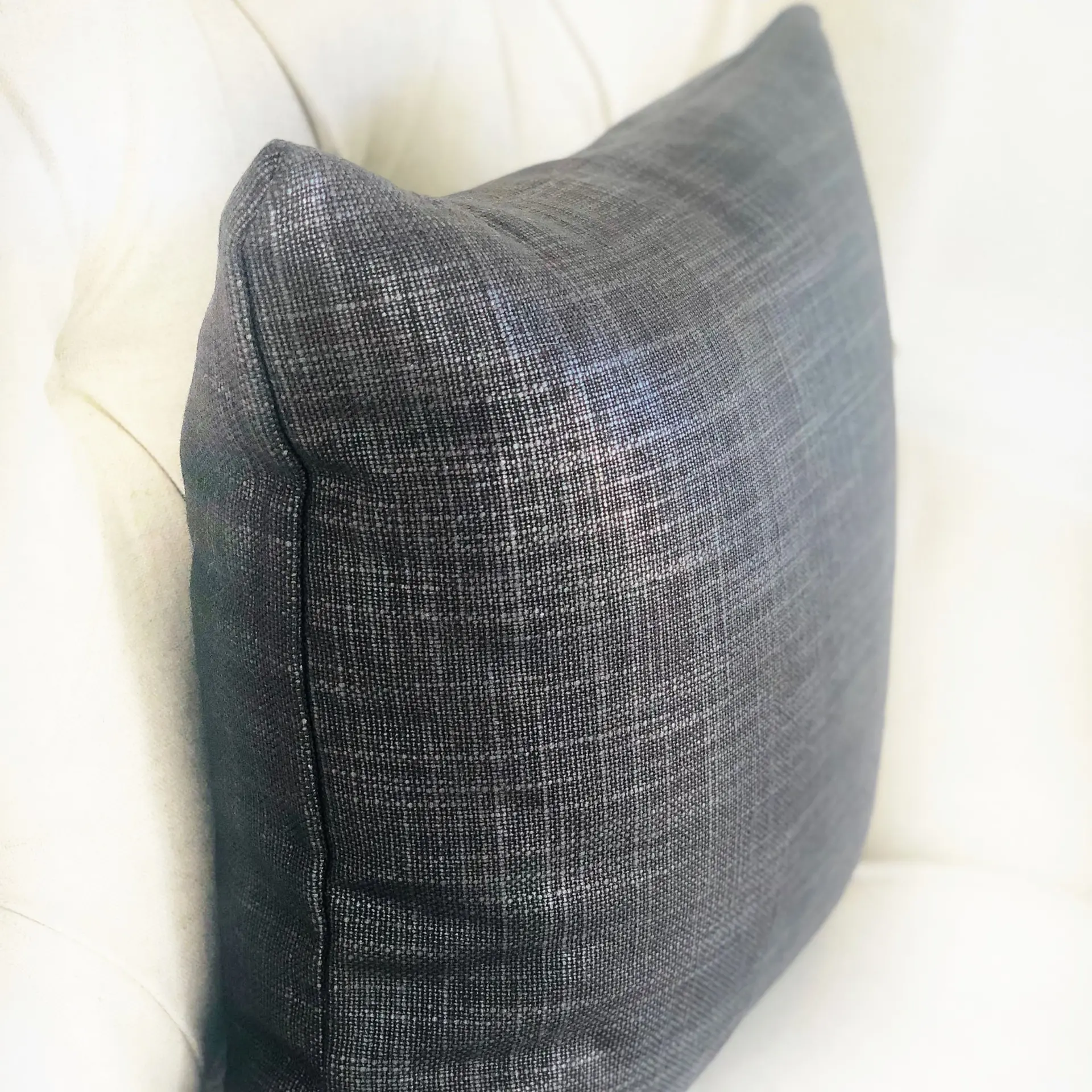 Ashland Glazed Gray Handmade Luxury Pillow - Image 3