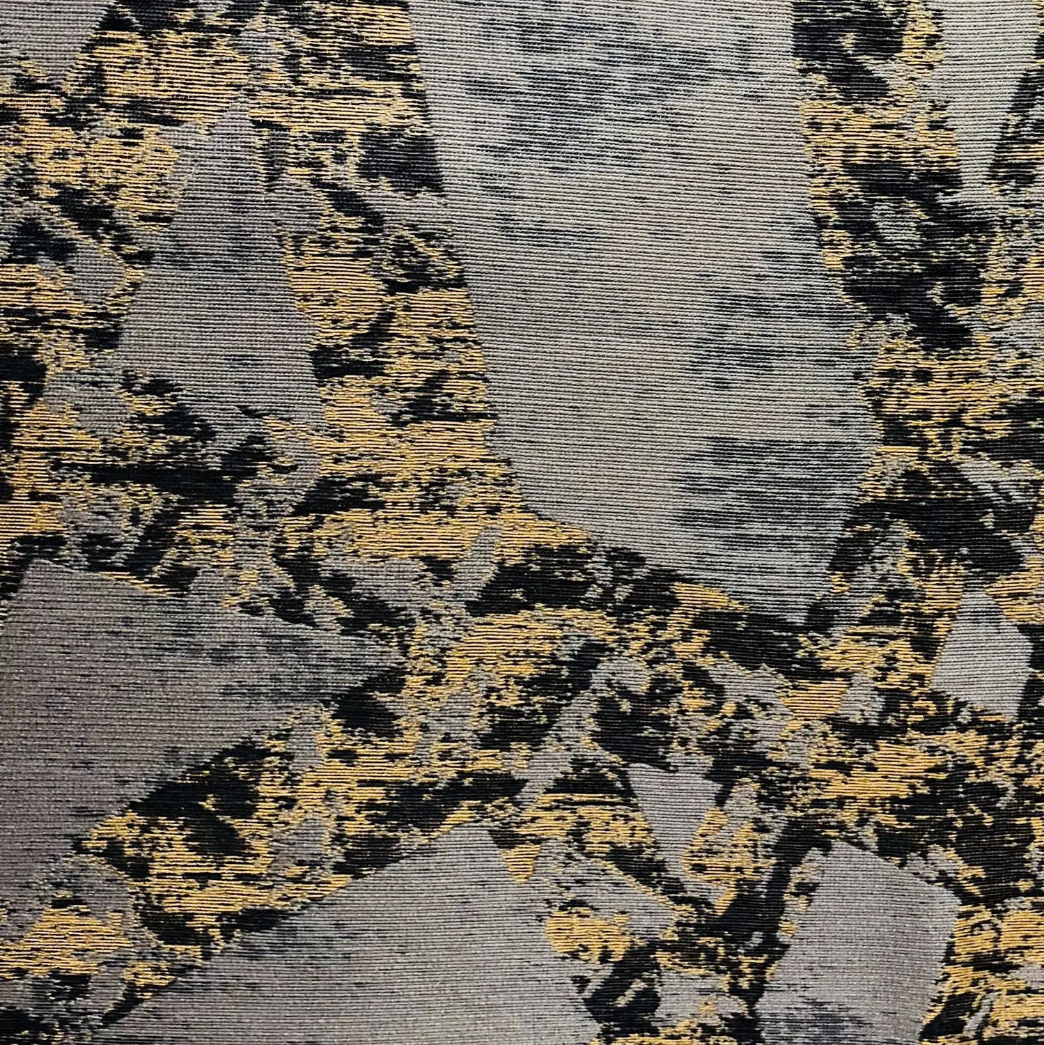 Craven Dust Gold, Gray Abstract Luxury Throw Pillow - Image 3