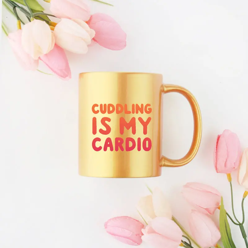 Cuddling Is My Cardio Gold & Silver Mug
