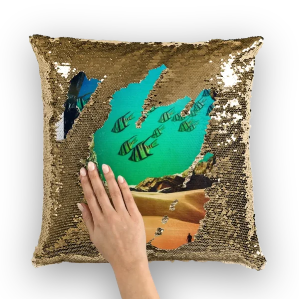 Inside the Cave Sequin Cushion Cover