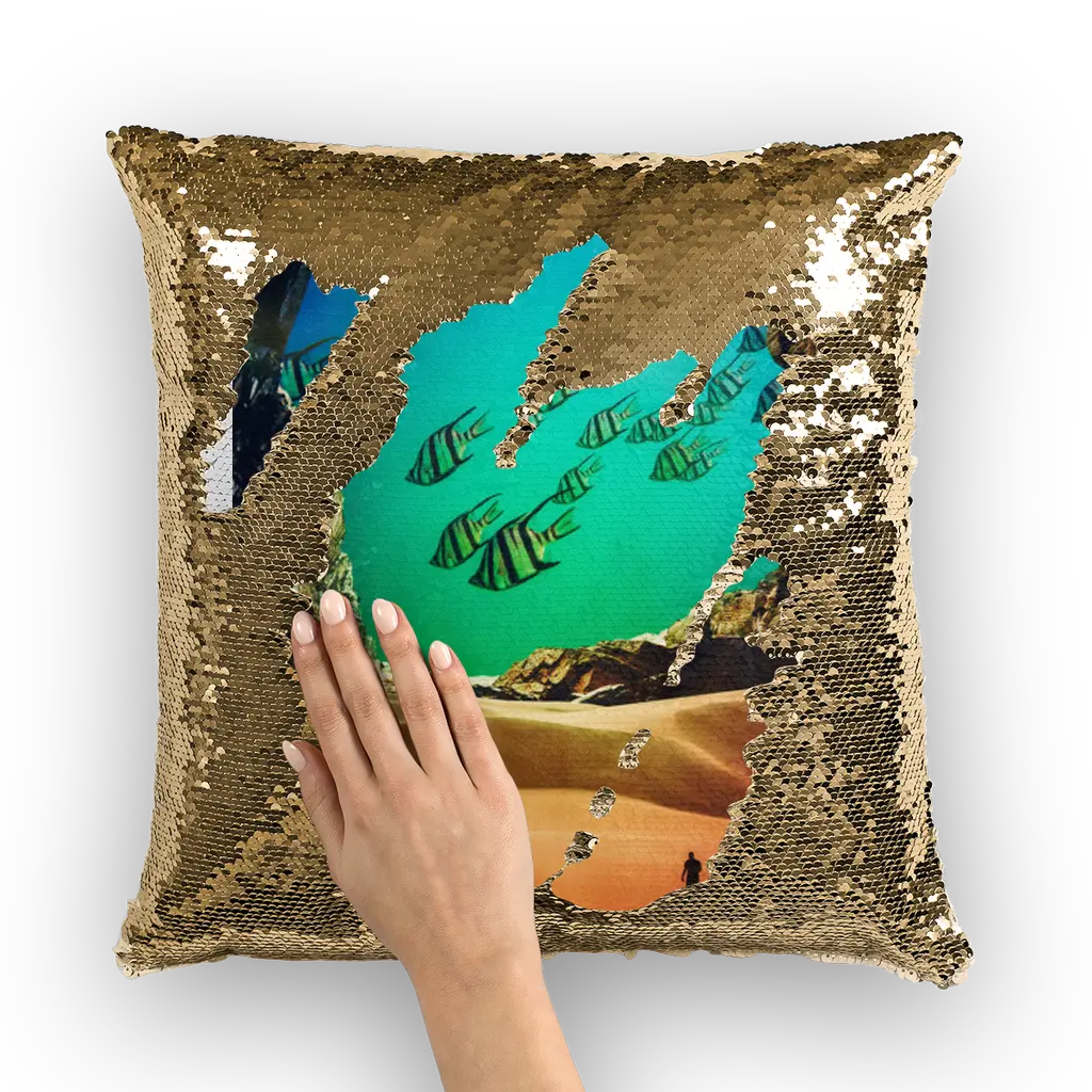 Inside the Cave Sequin Cushion Cover