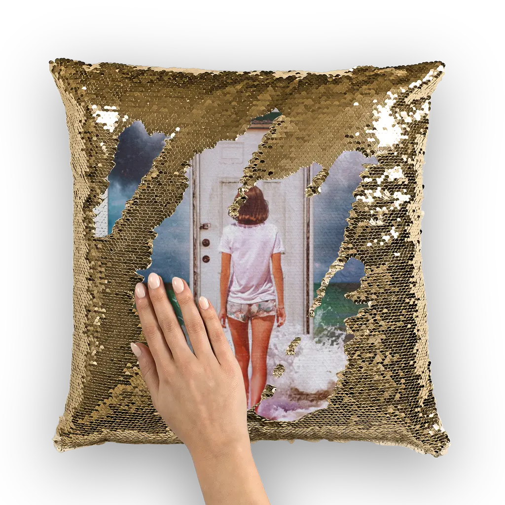 The Door Sequin Cushion Cover